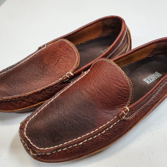 Duluth Trading Company Bison Leather Driving Moccasins Loafers Mens 9.5 Wide - Picture 4 of 6
